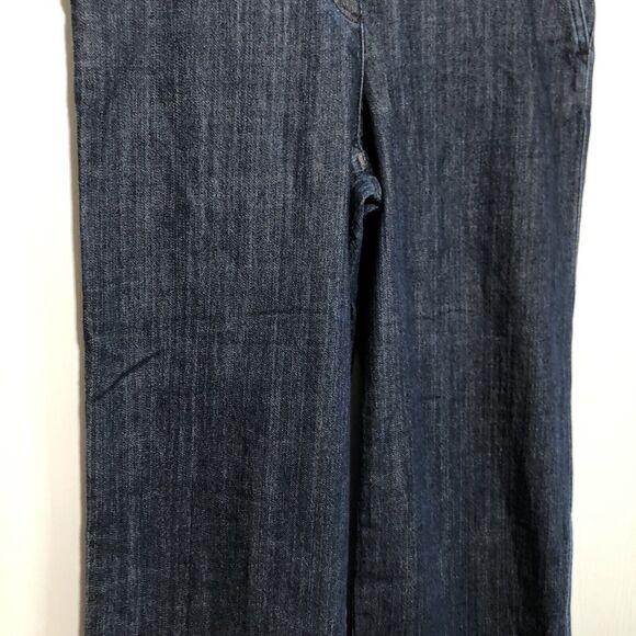 ST. John Collection Denim Trousers Womens 8 Blue Wide Leg High Waisted Cropped - Picture 3 of 9
